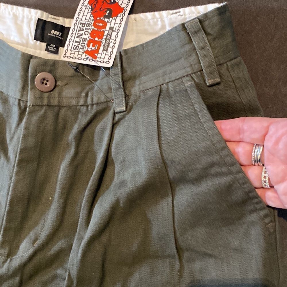 Men’s Obey Big Boy Fubar Big Fit Pant Pleated Front Army Size 30 NWT - Picture 5 of 13